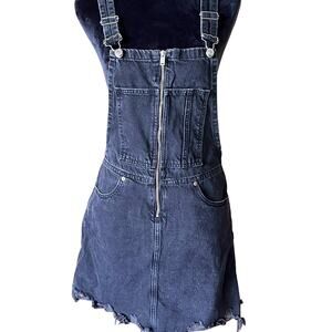 Zara black denim overall dress size S